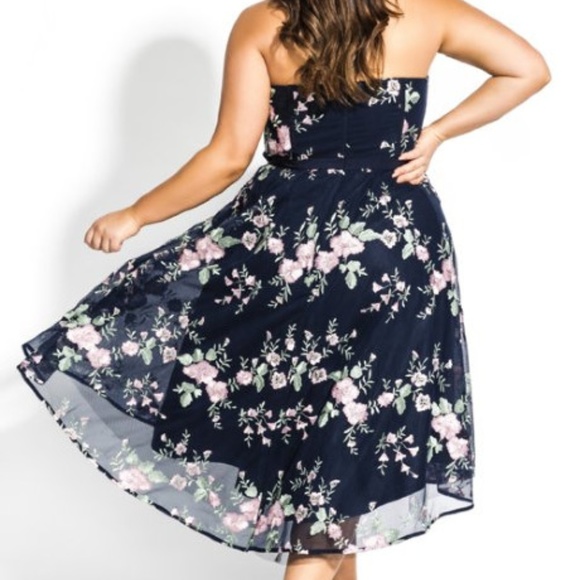 City Chic Aphrodite Floral Hi Lo Dress 